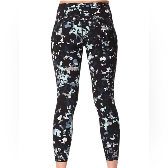 Sweaty Betty Power Pocket Workout 7/8 Leggings Blue Lagoon Camo - Picture 1 of 16